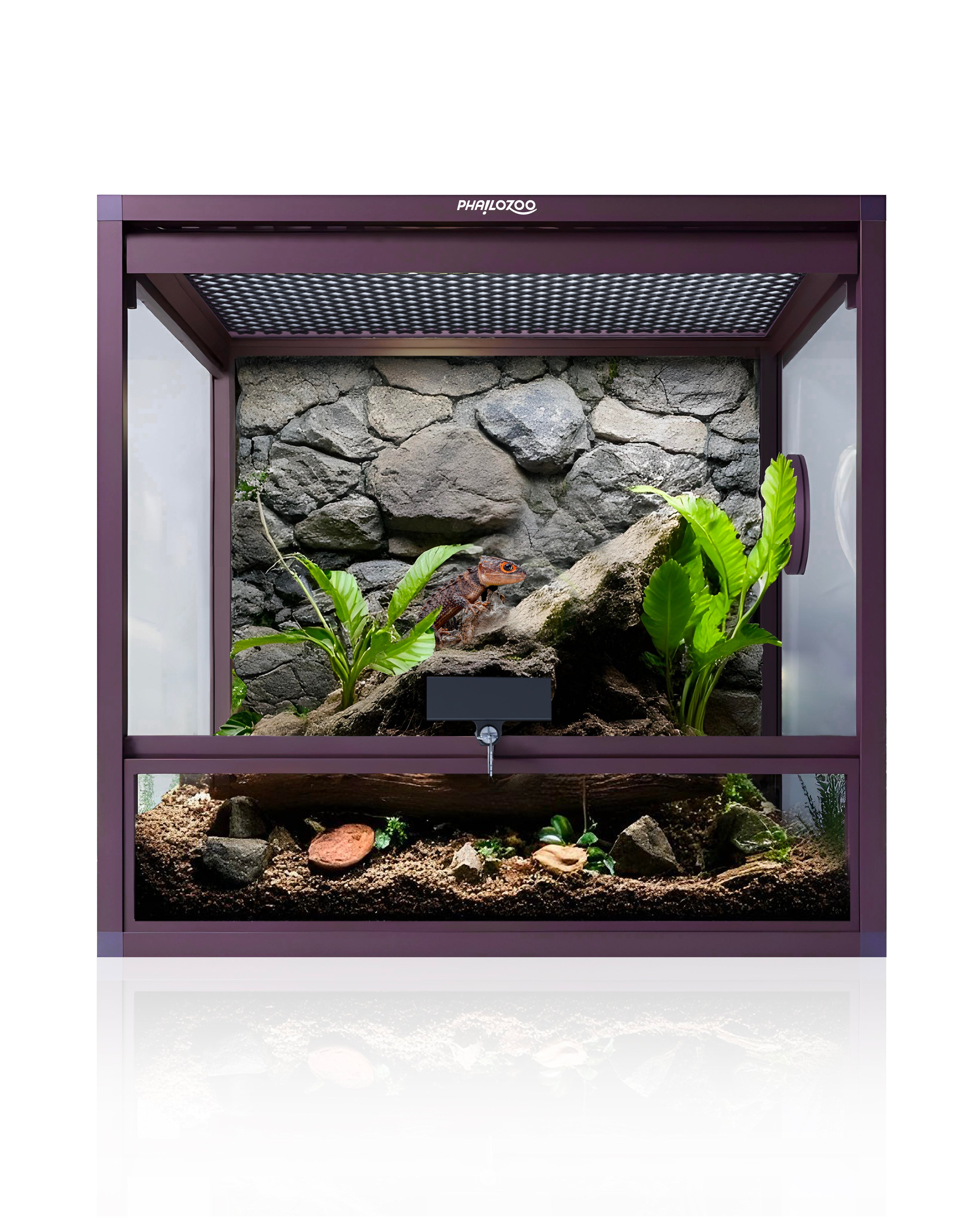 24 Gallon Reptile Enclosures 18x18x18" with Lock! Perfect for Beginner! Bottom NOT LEAKPROOF