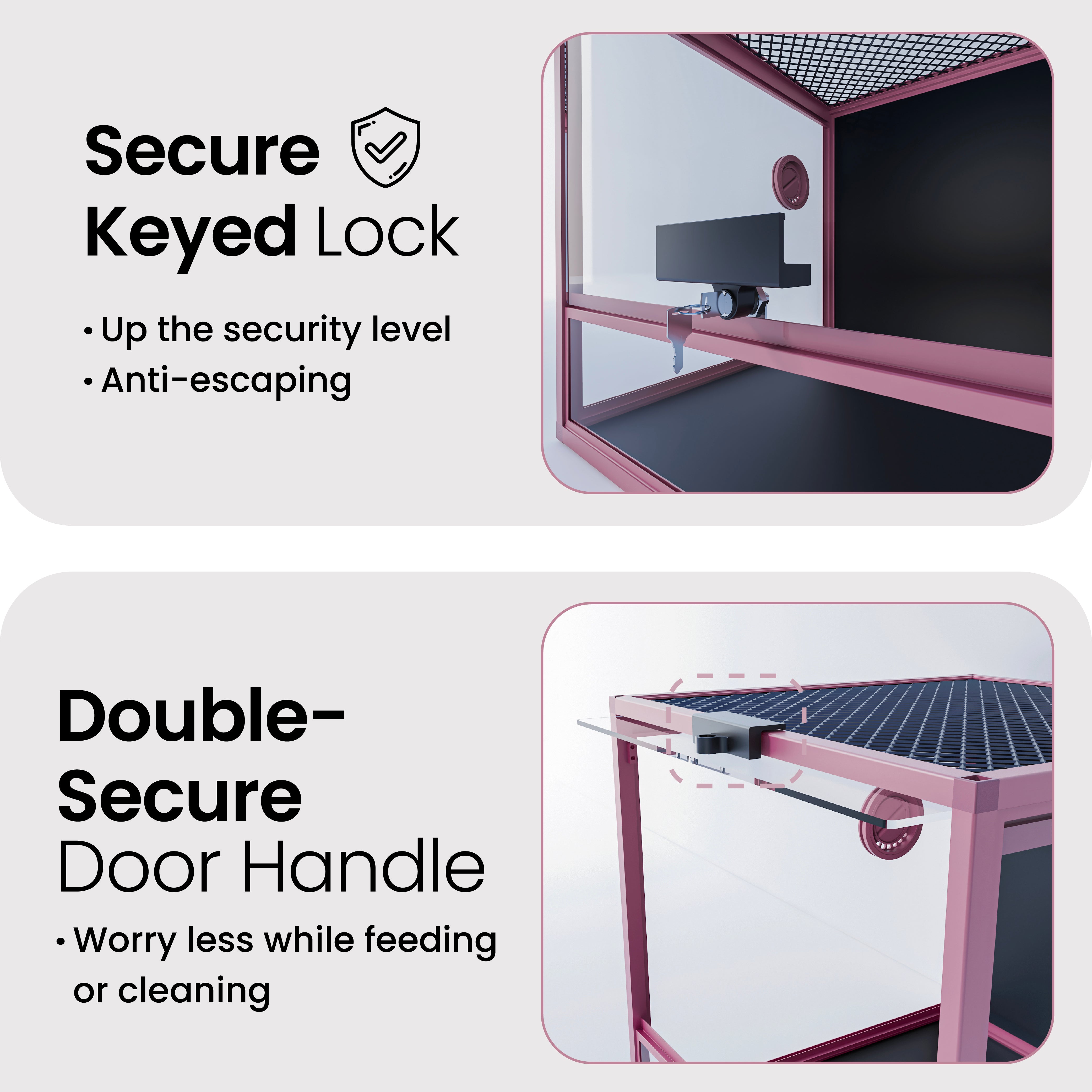 24 Gallon Reptile Enclosures 18x18x18" with Lock! Perfect for Beginner! Bottom NOT LEAKPROOF