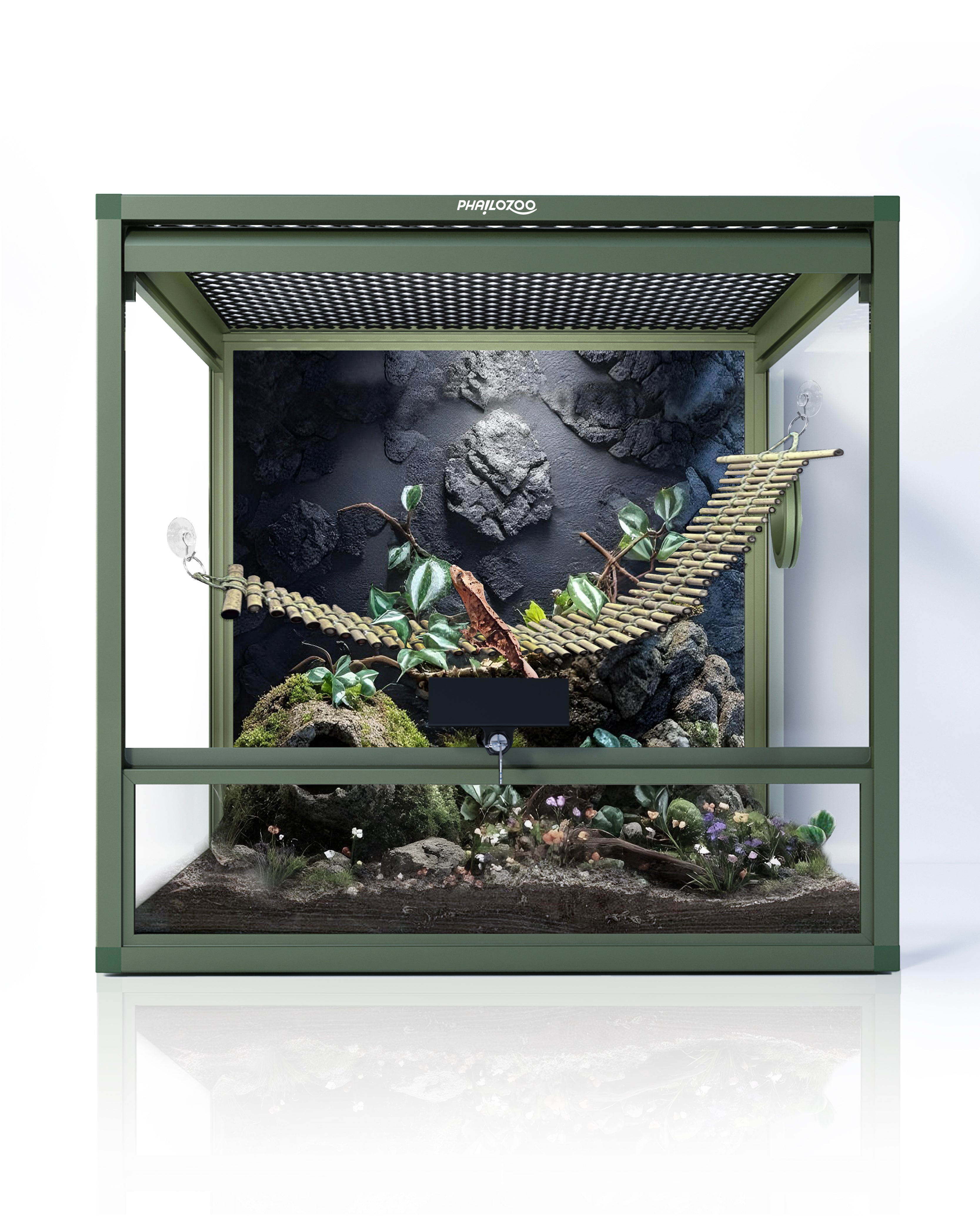 24 Gallon Reptile Enclosures 18x18x18" with Lock! Perfect for Beginner! Bottom NOT LEAKPROOF