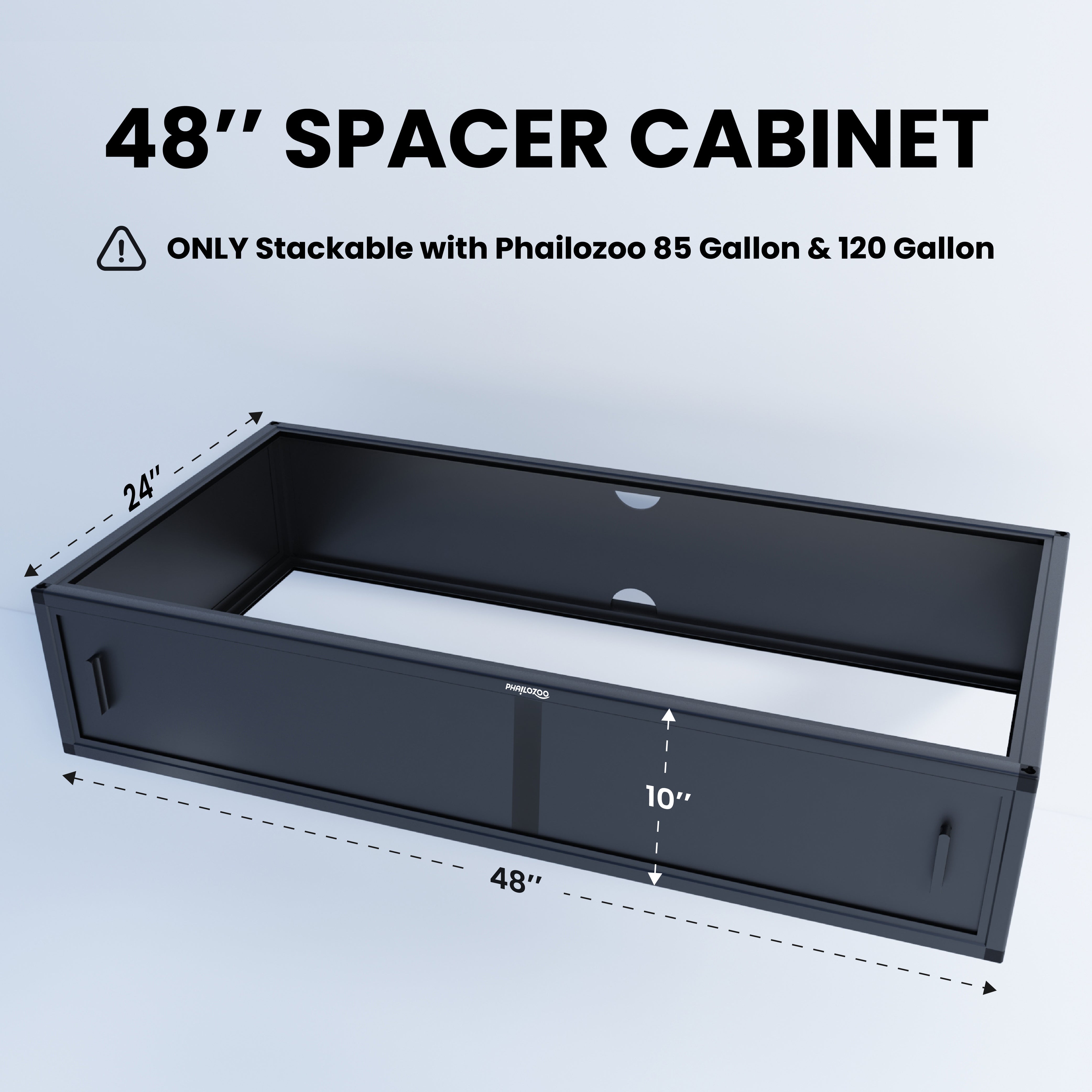 48'' Spacer Cabinet For 120/85 Gallon Reptile Enclosures - Phailozoo