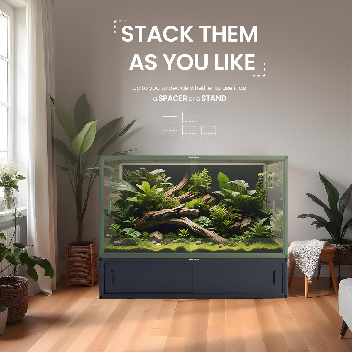 48'' Spacer Cabinet For 120/85 Gallon Reptile Enclosures - Phailozoo