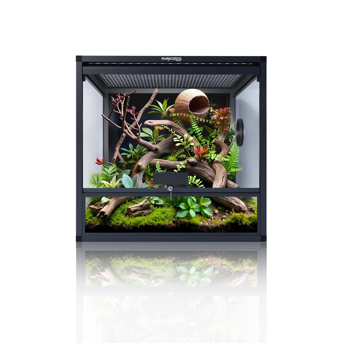24 Gallon Reptile Enclosures 18x18x18" with Lock! Perfect for Beginner! Bottom NOT LEAKPROOF - Phailozoo