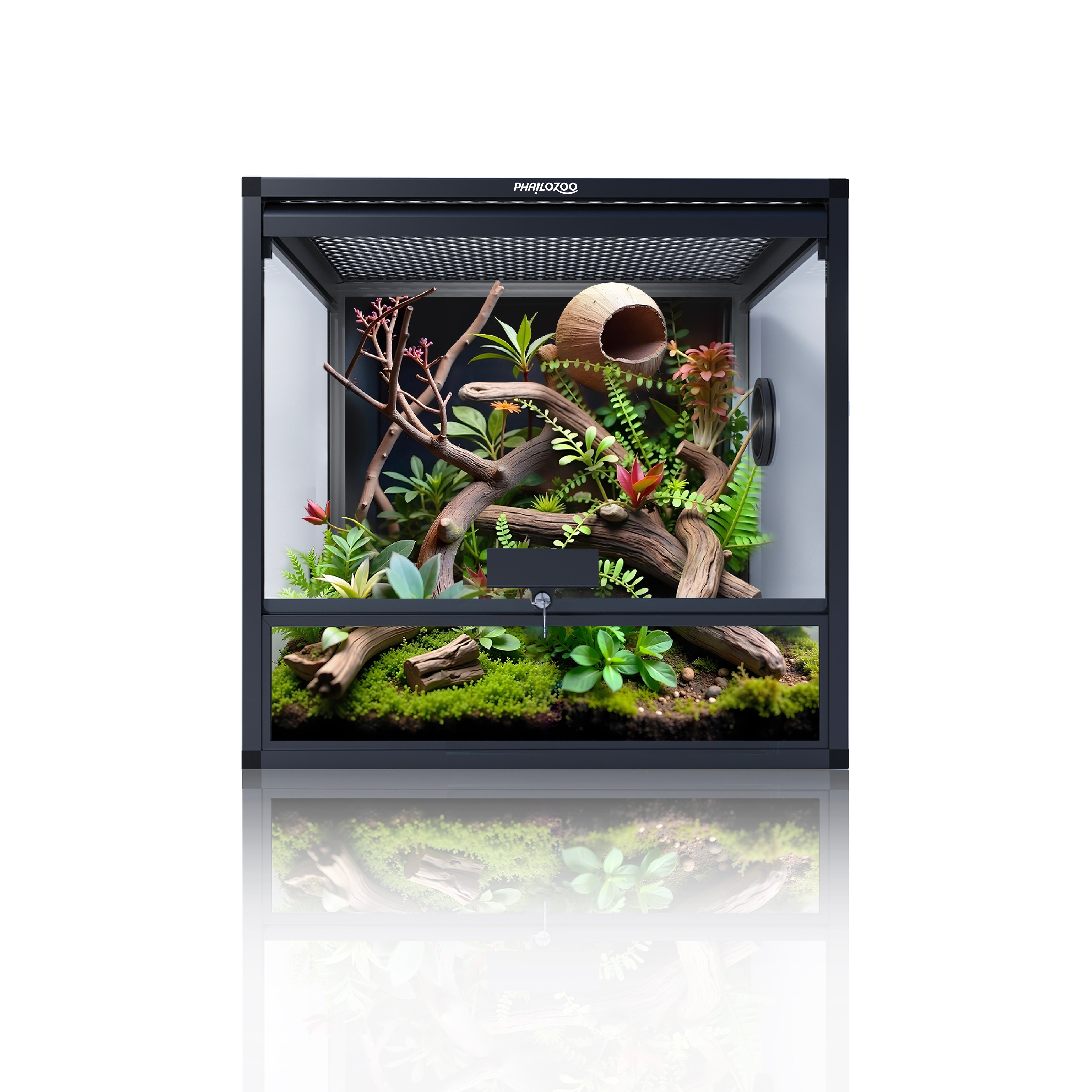 24 Gallon Reptile Enclosures 18x18x18" with Lock! Perfect for Beginner! Bottom NOT LEAKPROOF