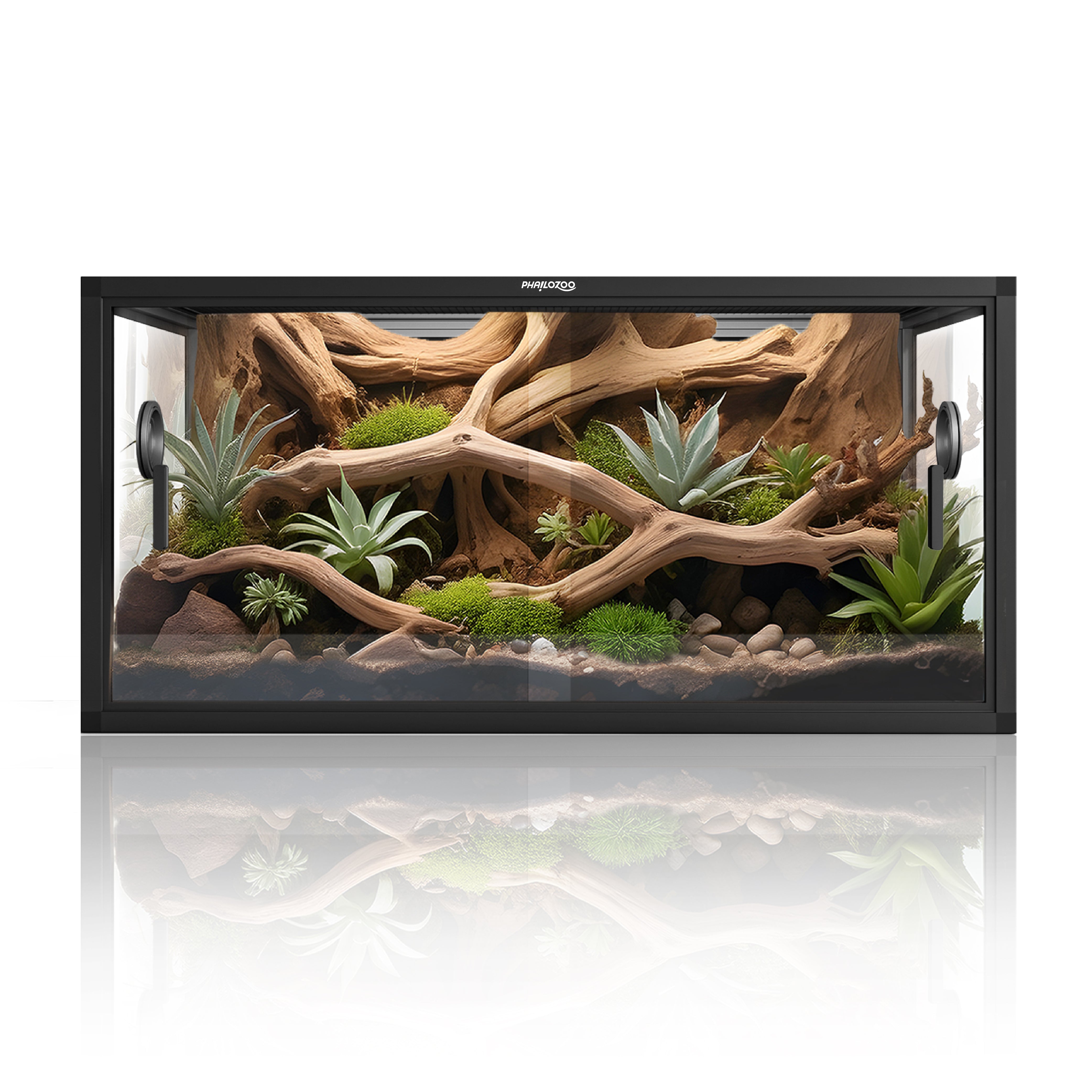 Phailozoo 50 Gallon Gecko Tank Front Opening Reptile Enclosure 36 x18 x18 Ultimate Black